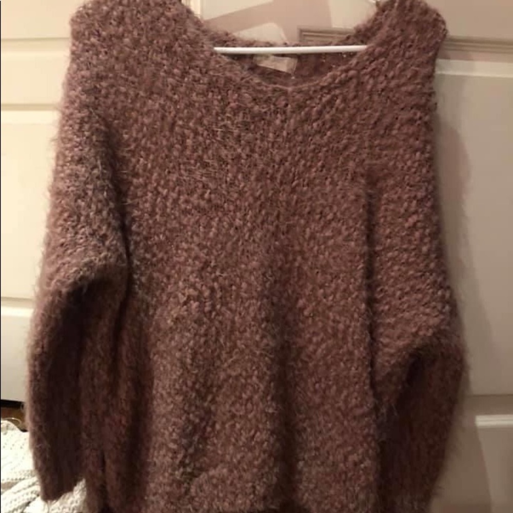 Mauve fuzzy sweater from altard state